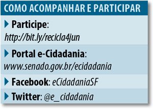 Comissão do Senado debate hoje novas tecnologias voltadas à reciclagem #PdL